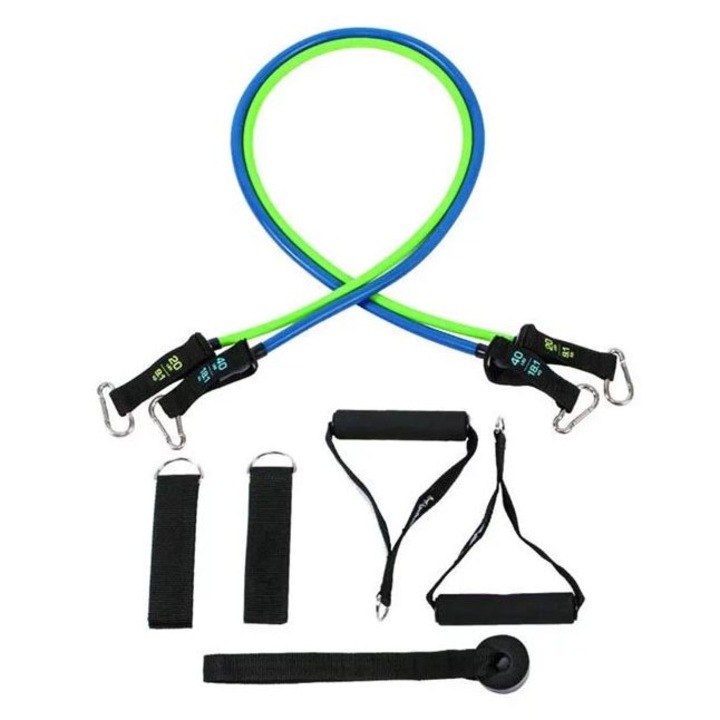 Комплект фитнес ластици LiveUp, 8 части, 27.2кг, Многоцветен