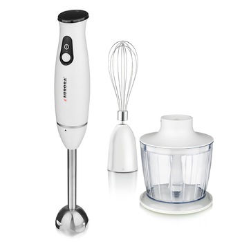Mixer vertical Aurora AU 3660/ 350W, 3 in 1, functie blender/mixer/tel, tocator, 600ml, alb Mixer vertical Aurora AU 3660/ 350W, 3 in 1, functie blender/mixer/tel, tocator, 600ml, alb