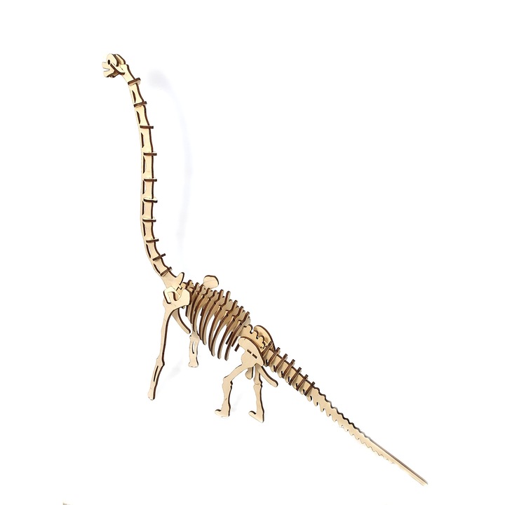 Puzzle 3D Dinozaur din lemn, 39 de piese, 50x48x11 cm
