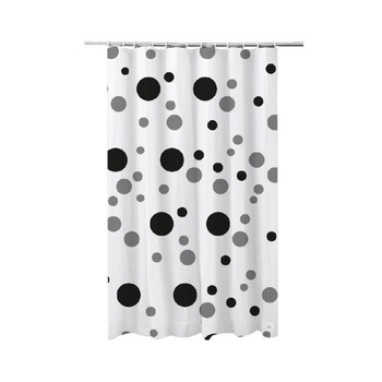 Perdea de dus , PVC , 180x180 cm ,12 inele, imprimeu Buline Perdea de dus , PVC , 180x180 cm ,12 inele, imprimeu Buline