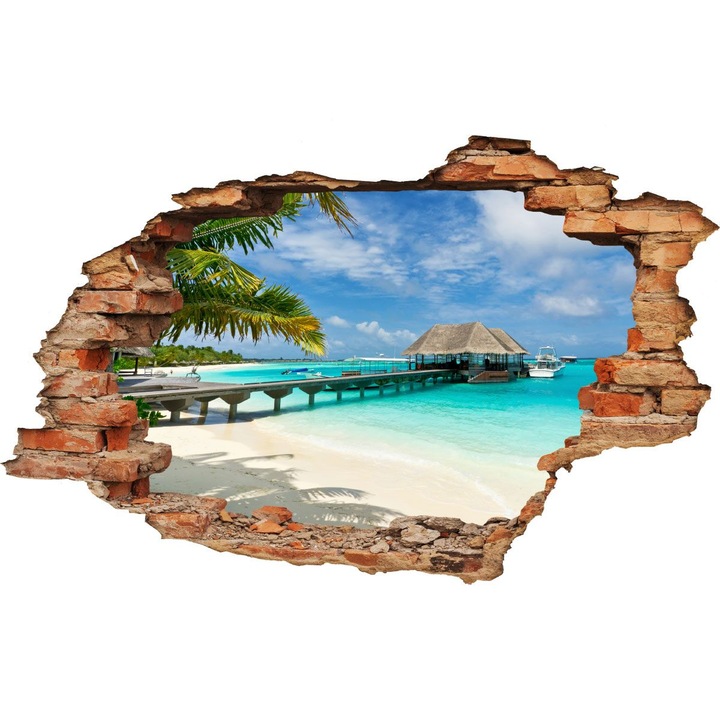 Sticker decorativ, Ambiance Sticker, Plaja, 60 x 90 cm