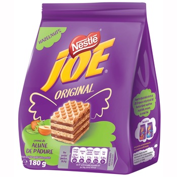 Napolitane cu crema de alune Joe, 180g Napolitane cu crema de alune Joe, 180g