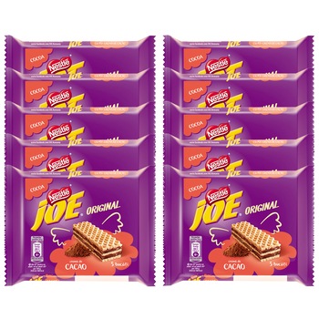 Pachet napolitane cu crema de cacao Joe 10x40g, 400g Pachet napolitane cu crema de cacao Joe 10x40g, 400g