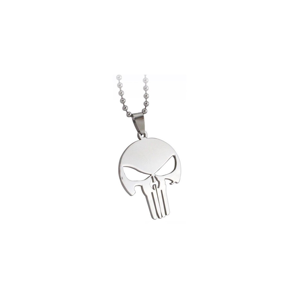 Lantisor Cu Pandantiv The Punisher Skull , Inox , zum0001, Argintiu