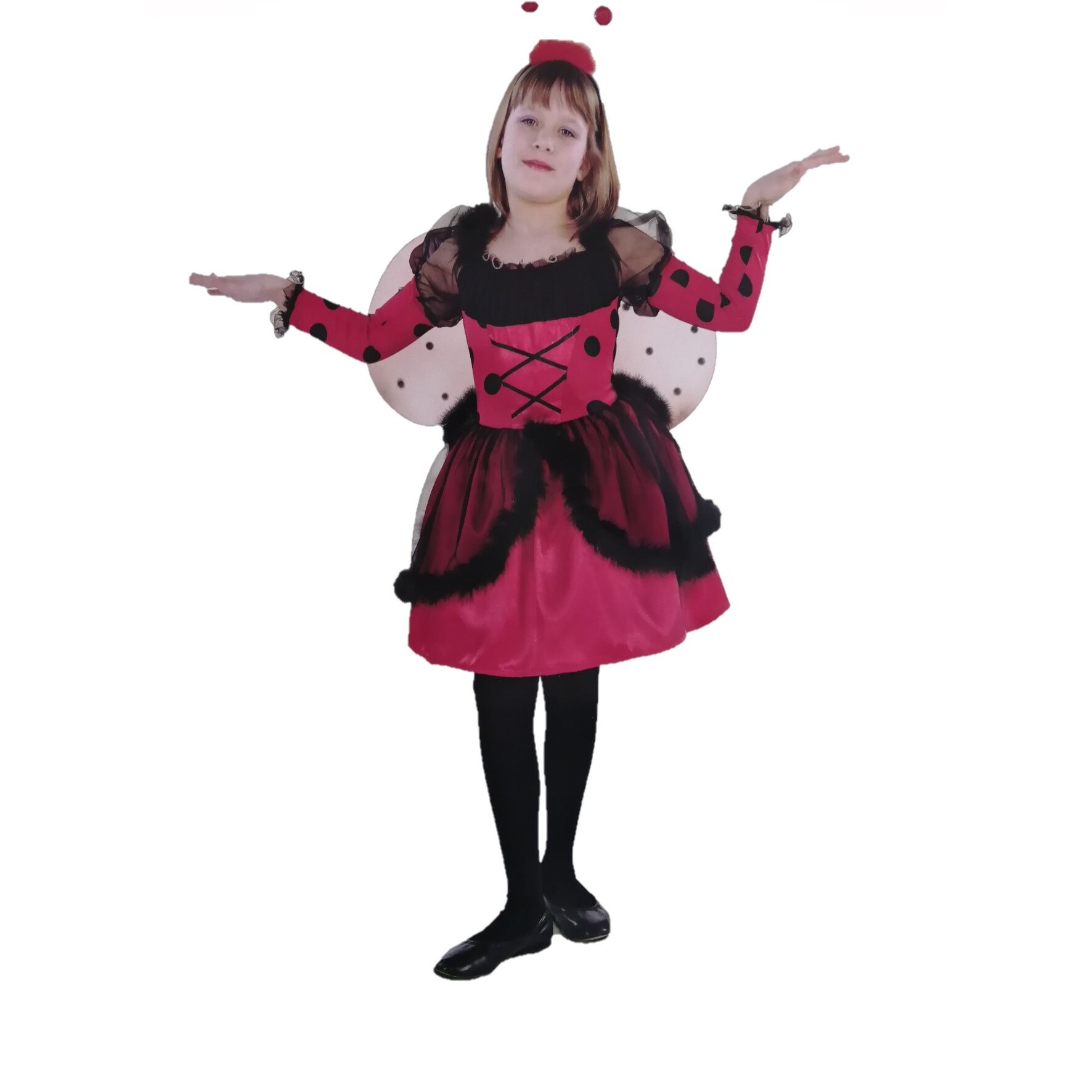 Costum Buburuza, fetita, 4 -6 ani, multicolor poliester