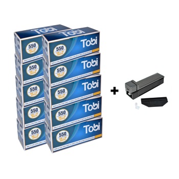 Set Tuburi tigari pentru injectat tutun Tobi, 10 cutii x 550 buc, plus aparat umplut tuburi 1D Set Tuburi tigari pentru injectat tutun Tobi, 10 cutii x 550 buc, plus aparat umplut tuburi 1D