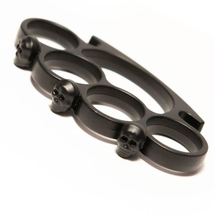 Конжал тип бокс, Розетка за самозащита, С черепи, Черен, V2