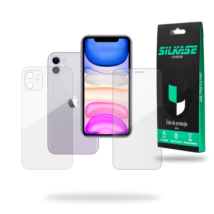 2 db SILKASE fólia készlet Apple iPhone 11 telefonhoz, telefon védelem, megújuló szilikon