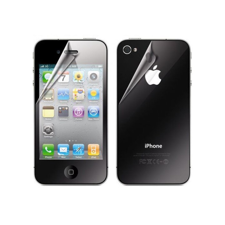 XQISIT elülső és hátsó védőfólia Apple Iphone 4 / 4s készülékhez