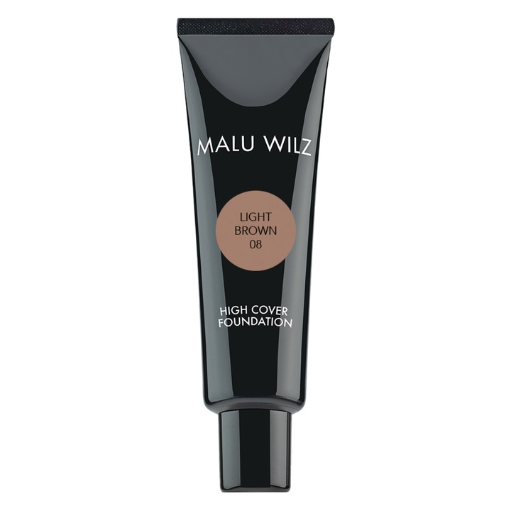 Fond de ten nr. 08 nuanta Light Brown, acoperire mare, MALU WILZ, High cover foundation, 30 ml