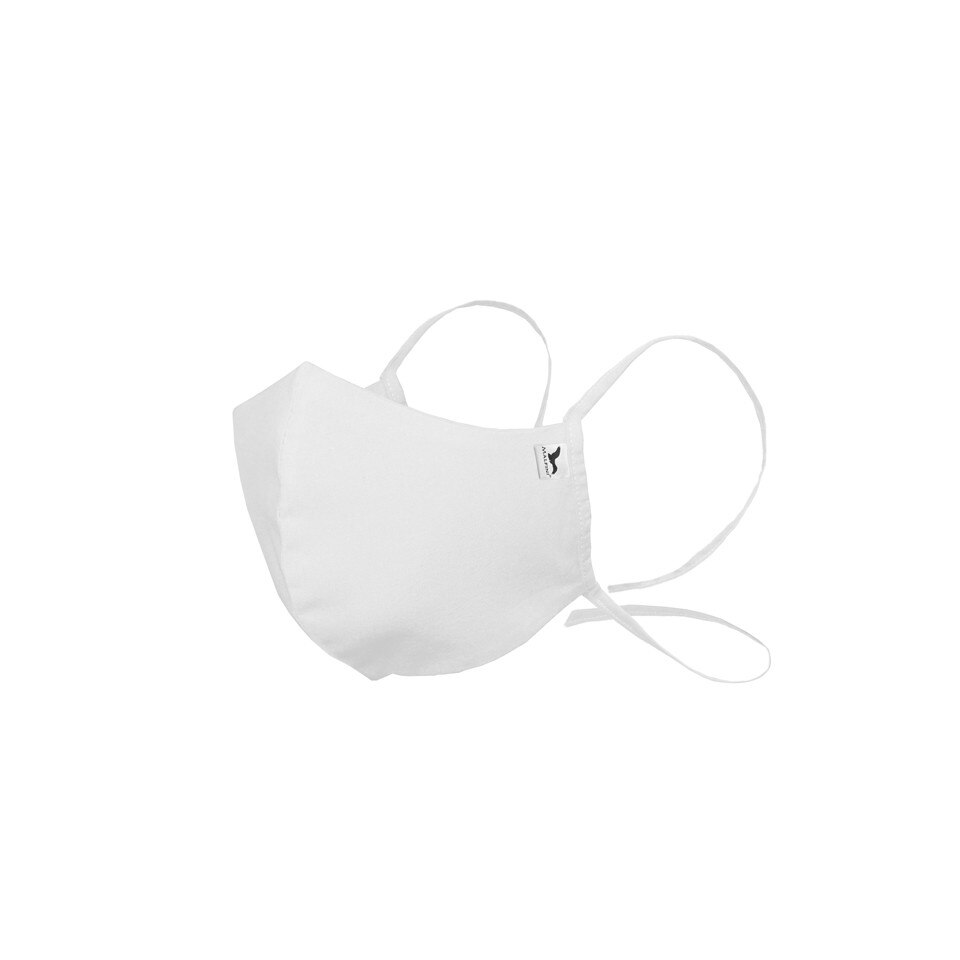 Set 5 masti protectie reutilizabile, un strat, bumbac 100%, Malfini, unisex, alb
