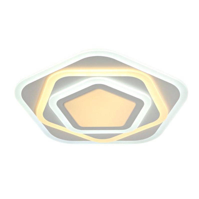 Lustra Led Pentagon Design SLC cu Telecomanda lumina calda/ neutra/ rece si intensitate reglabila
