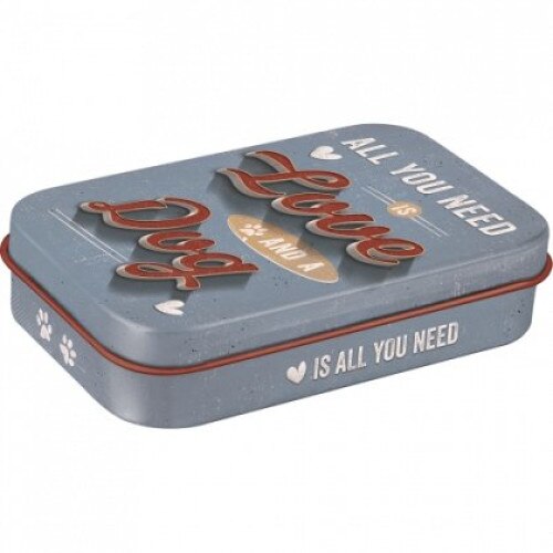 Cutie metalica cu bomboane - Love Dog