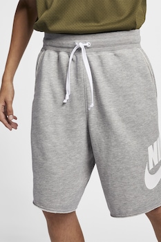 Nike, Bermude sport cu imprimeu logo Alumni, Gri melange Nike, Bermude sport cu imprimeu logo Alumni, Gri melange