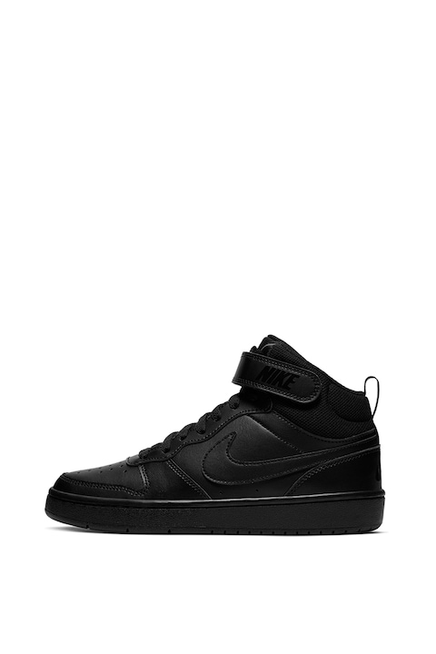 Nike, Pantofi sport mid-cut cu garnituri de piele Court Borough, Negru