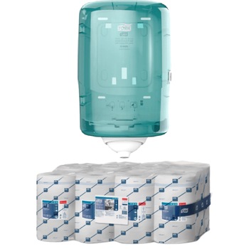 Pachet 12xRole Laveta hartie Tork Reflex Mini M3, 473246, 1 strat, 120m si Dispenser Tork Reflex Mini M3, 473167, culoare alb/turquoise Pachet 12xRole Laveta hartie Tork Reflex Mini M3, 473246, 1 strat, 120m si Dispenser Tork Reflex Mini M3, 473167, culoare alb/turquoise