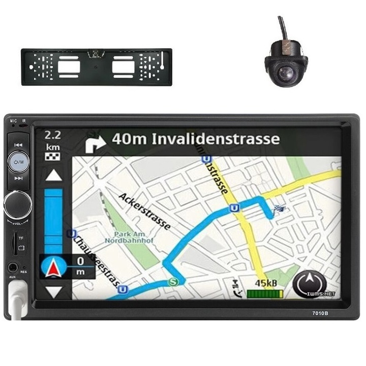 Pachet Mp5 Player cu camera marsalier numar si camera fata Dome, Rtm Online, Bluetooth, 4 x 60 W, Format 2 din, 7 Inch, Mirrorlink