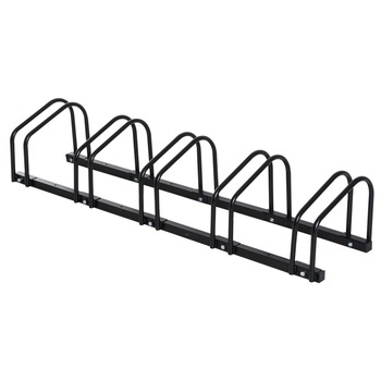 HomCom Bike Rack cu 5 locuri de parcare pentru 5 biciclete 130 × 33 × 27cm Negru HomCom Bike Rack cu 5 locuri de parcare pentru 5 biciclete 130 × 33 × 27cm Negru