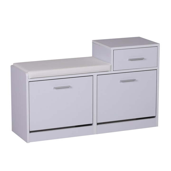 Шкаф за обувки Homcom, 3 отделения, 94,5 x 57 x 30 см, Сив