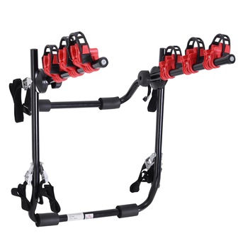 Carrier pentru biciclete din spate Homcom pentru transport 3 biciclete 40 kg in otel si aluminiu negru 68x52x60cm Carrier pentru biciclete din spate Homcom pentru transport 3 biciclete 40 kg in otel si aluminiu negru 68x52x60cm