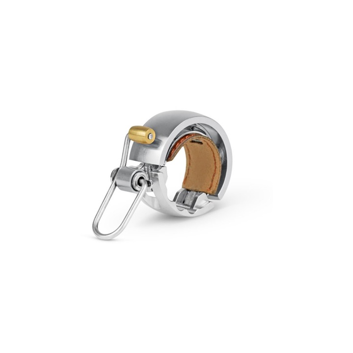 Knog Oi Luxe kerékpárcsengő ezüst 23,8 - 31,8 mm