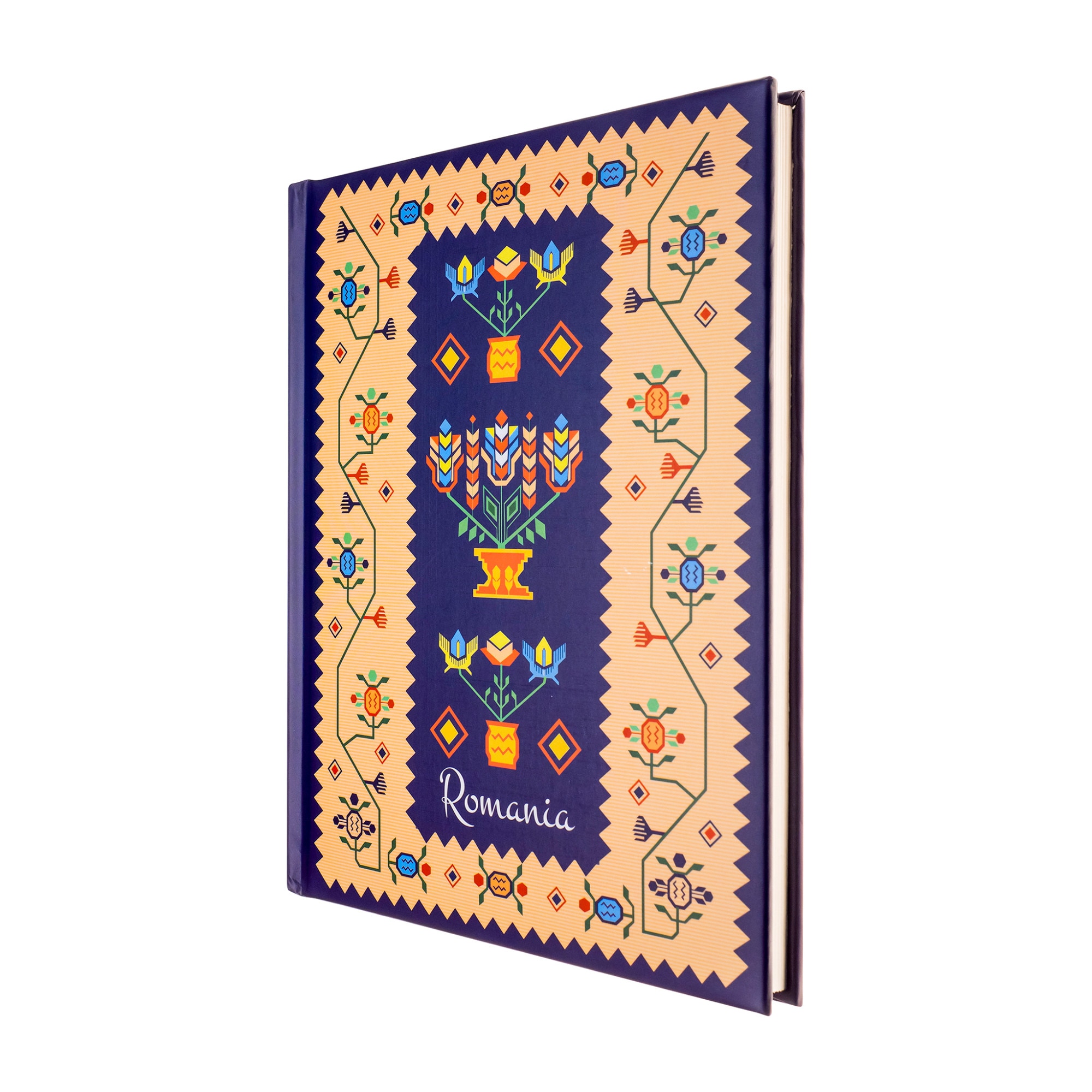 Agenda nedatata, Magnetella, foi albe - veline, 14 x 18,7 cm, 72 file, Covor oltenesc