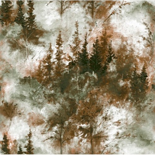 Tapet pentru living sau dormitor , o rola 5,33mp, Padure gri