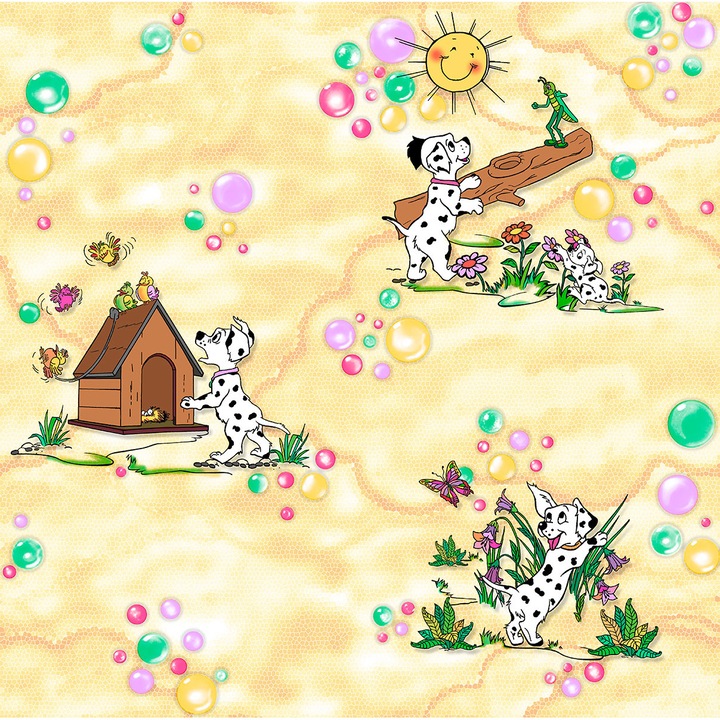 Tapéta MallDeco gyerekszobához 1007 Paper, Nedvességálló , Bim sárga, méret 0,53м x 10,05м = 5,3 м2