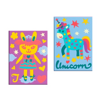Pictura pe numere - Iepure si unicorn, set 2 piese - 33 x 23 cm Pictura pe numere - Iepure si unicorn, set 2 piese - 33 x 23 cm