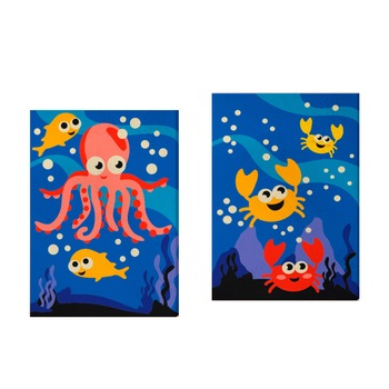Pictura pe numere - Animale oceanice, set 2 piese - 33 x 23 cm Pictura pe numere - Animale oceanice, set 2 piese - 33 x 23 cm