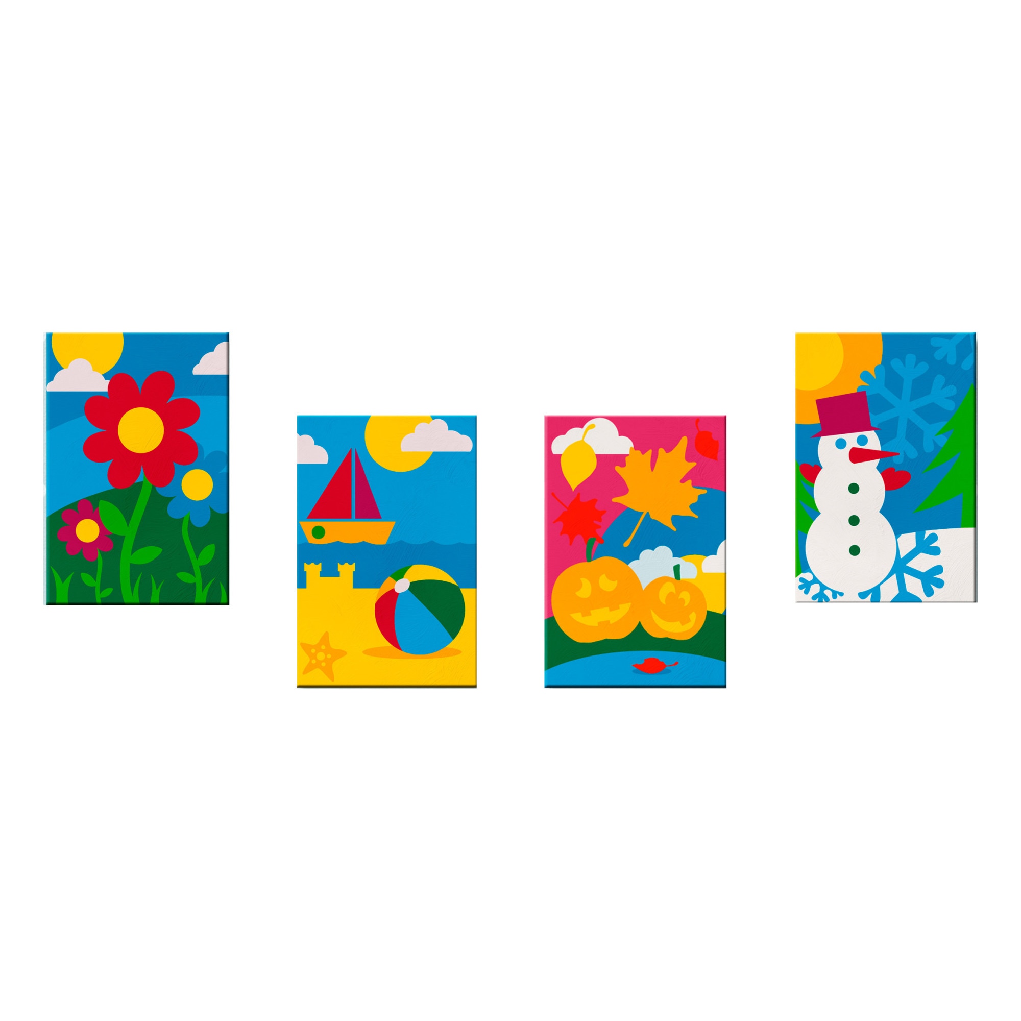 Pictura pe numere - Patru anotimpuri, set 4 piese - 44 x 16.5 cm