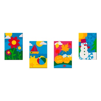 Pictura pe numere - Patru anotimpuri, set 4 piese - 44 x 16.5 cm Pictura pe numere - Patru anotimpuri, set 4 piese - 44 x 16.5 cm
