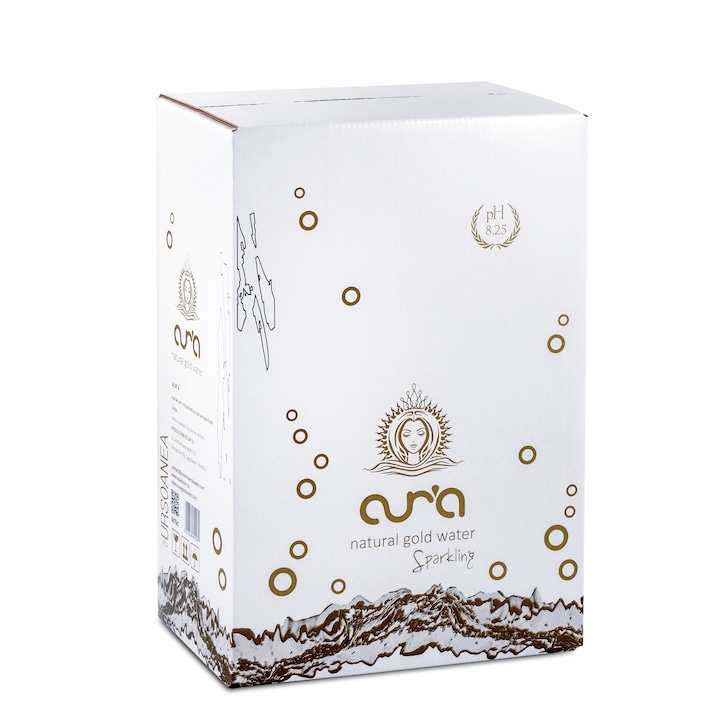Apa naturala carbogazificata, Aur'a, gold water, ph 8.25, bax, 6 x 0.75l