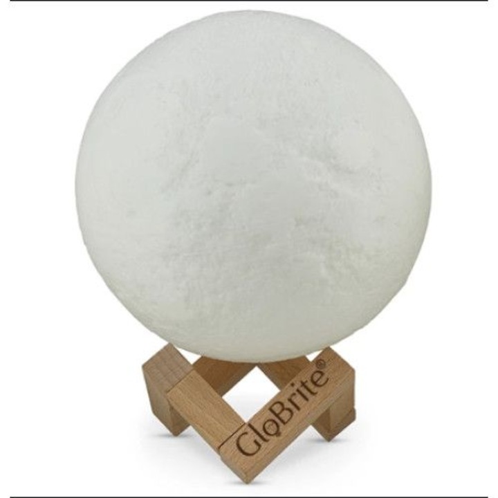 Lampa in forma de luna, GloBrite, Moonlight, multicolora, 14 cm, cu control prin atingere, cu telecomanda