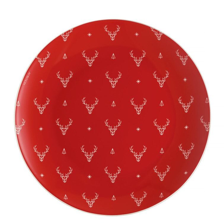 Farfurie desert 20cm rosu Winter