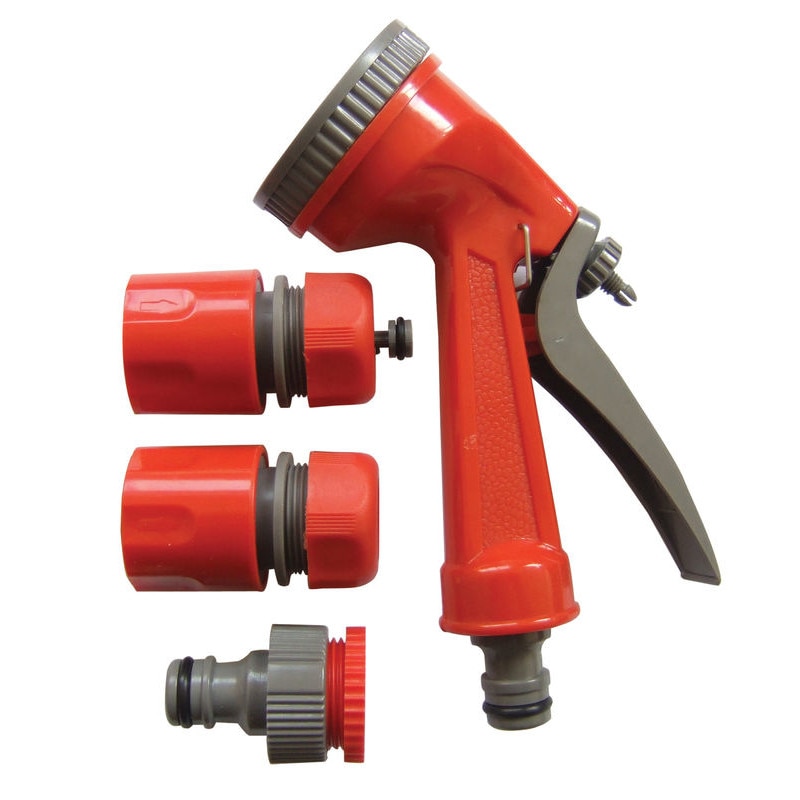 Set pistol pentru stropit cu 5 functii si 4 accesorii Top Garden