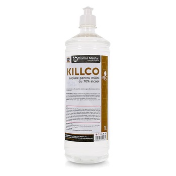 Lotiune igienizanta - gel pentru maini 70% alcool Killco 1L ( cu pompita sau system in-out) Lotiune igienizanta - gel pentru maini 70% alcool Killco 1L ( cu pompita sau system in-out)