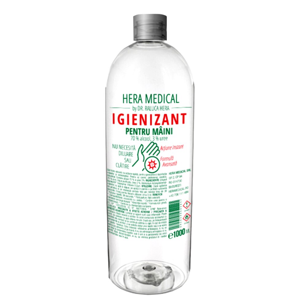 Igienizant pentru maini, cu alcool 70 % si uree, 1 litru