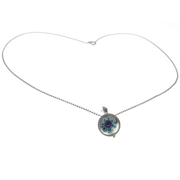 Lantisor argint cu pandantiv mic Millefiori alb 10 MM Lantisor argint cu pandantiv mic Millefiori alb 10 MM