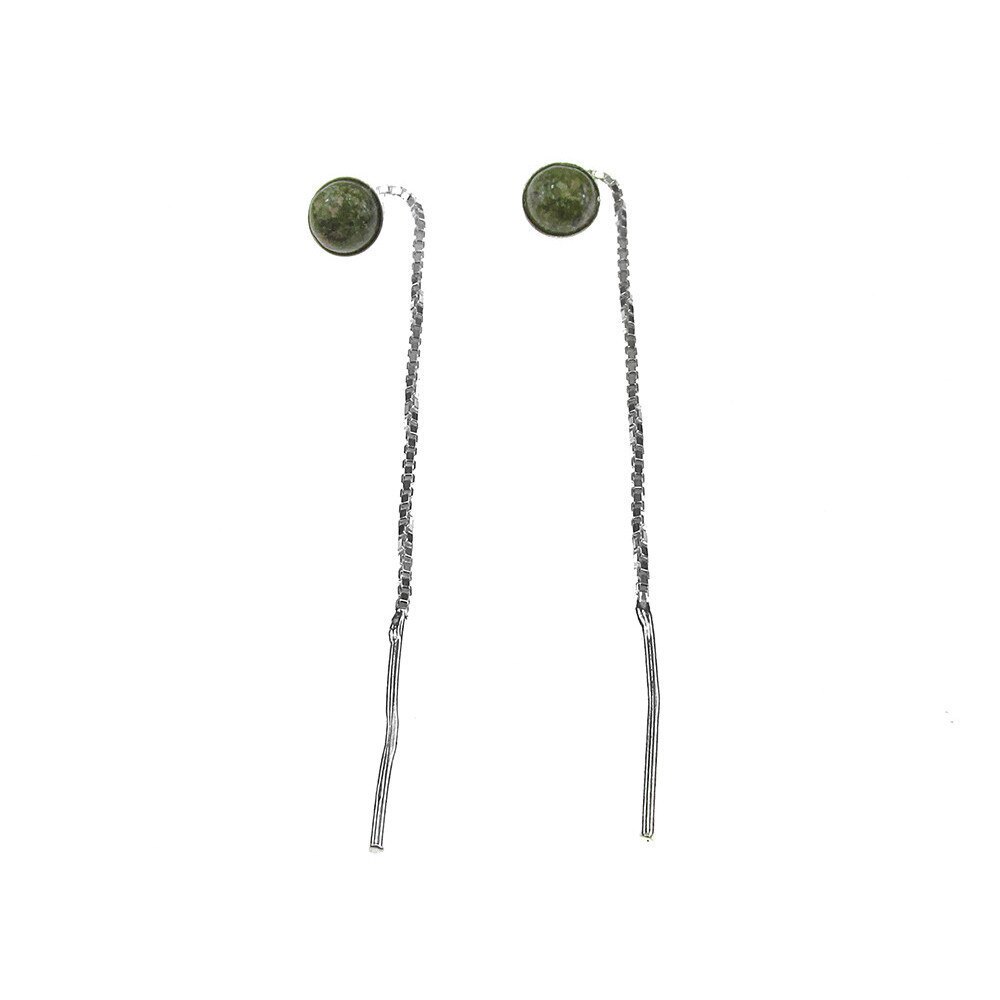 Cercei argint lantisor cu unakit 6 MM