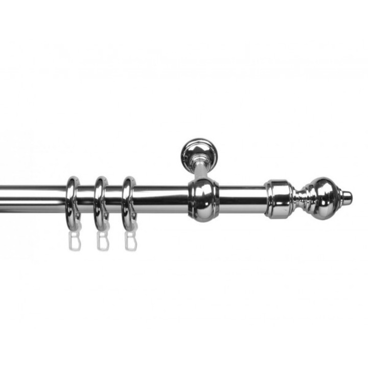 Galerie metal argintiu, 400 cm, accesorii incluse, KIT COMPLET