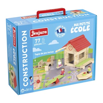 Casuta de construit, Scoala, 77 piese, Jeujura Casuta de construit, Scoala, 77 piese, Jeujura
