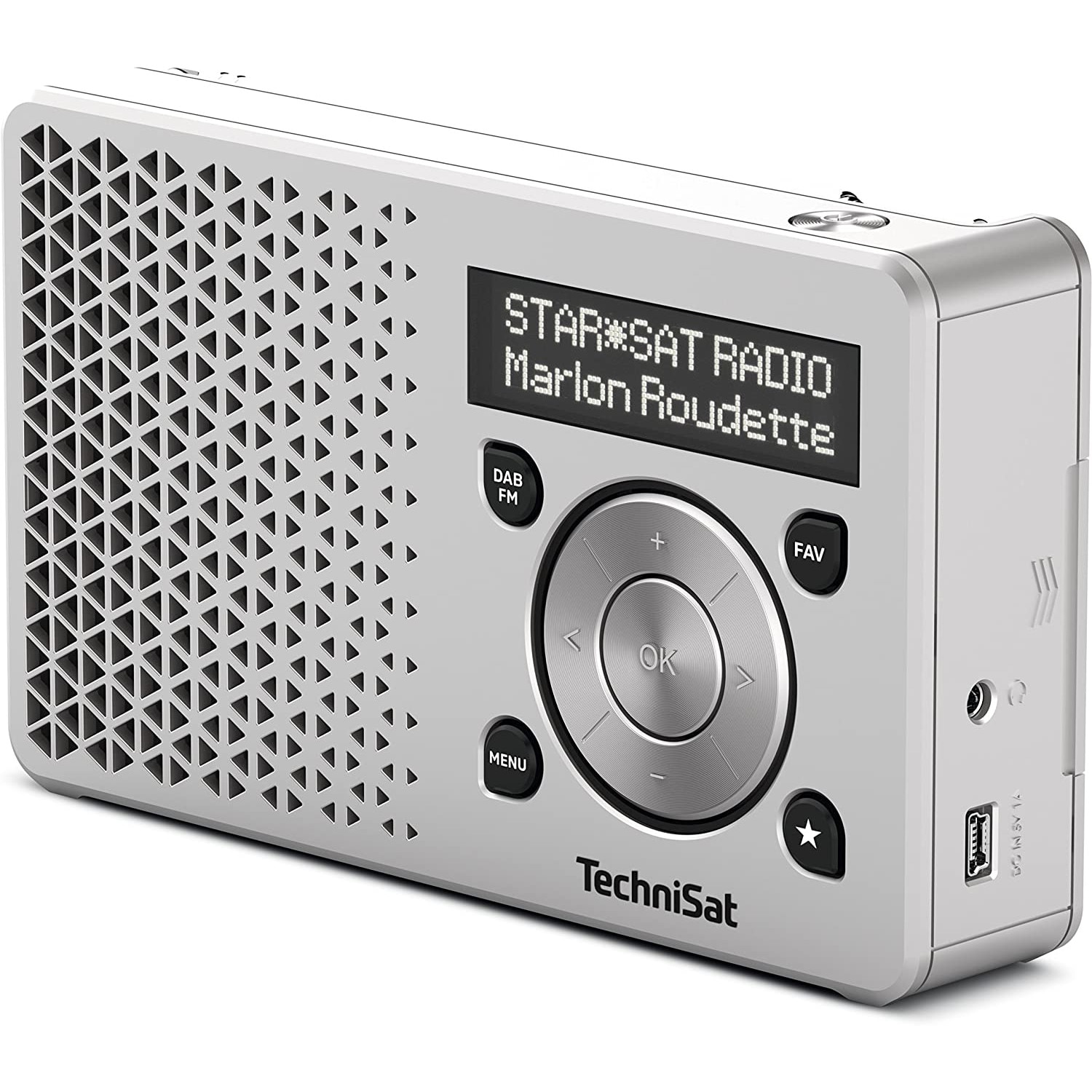 Radio TechniSat Digitradio 1, 1W, DAB+, miniUSB, ecran OLED, portabil,  argintiu