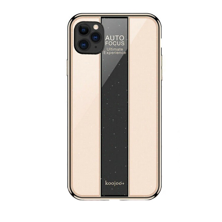 iPhone 11 Pro tok, SILKASE AutoFocus, Gold műanyag, Black Gold