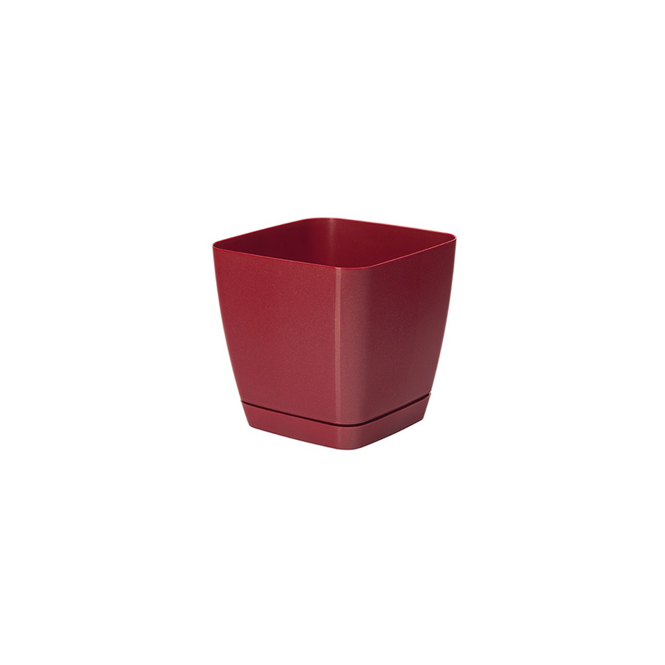 Ghiveci cu farfurie, Toscana dimensiune 17x17 cm, rosu metalic