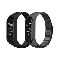 set 2 curele din nylon cu adeziv velcro pentru bratara smart xiaomi mi band 34  negru gri imagen 26_0_
0