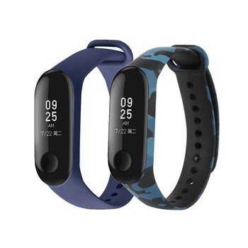 Set 2 curele din silicon pentru bratara smart Xiaomi Mi Band 3/4, albastru camuflaj, albastru Set 2 curele din silicon pentru bratara smart Xiaomi Mi Band 3/4, albastru camuflaj, albastru