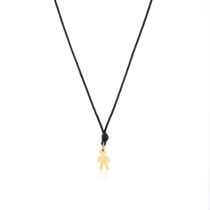 Colier snur MS Firefly, Negru/Auriu, Aur 14k, Auriu/Negru, 1.4 CM