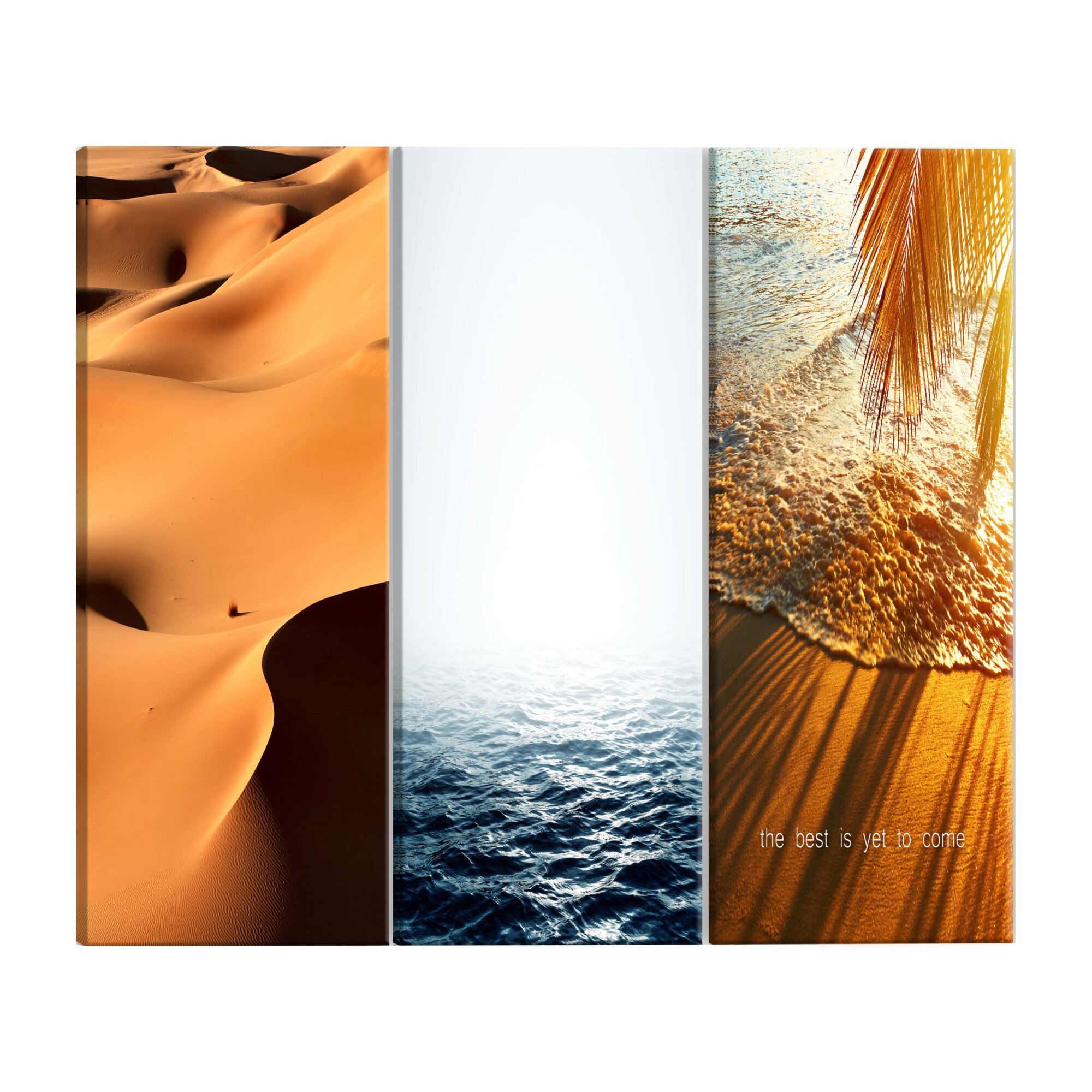 Tablou canvas 3 piese - Nisip si apa - 120 x 60 cm