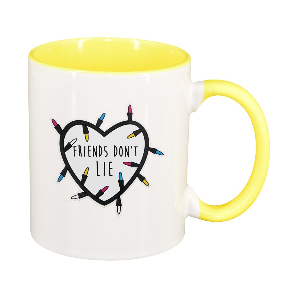 Cana Stranger Things Friends Dont Lie, interior galben, 330ml, D1292